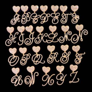 personalized initial letters english alphabet letter design hip hop jewelry bling pendant