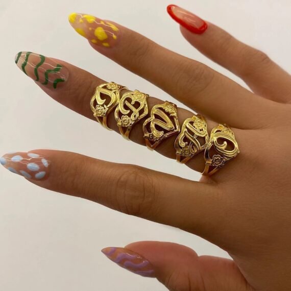 customized love letter rings with intial for mother daughter sister birthday anniversary mothersday