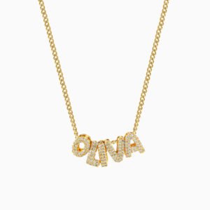 Crystal Bubble Name Necklace