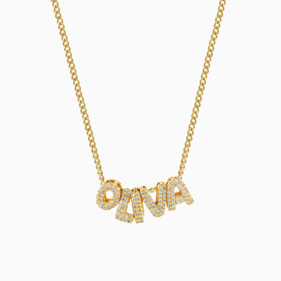 Crystal Bubble Name Necklace
