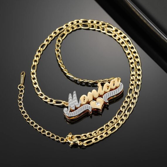 bling love heart custom name necklace design