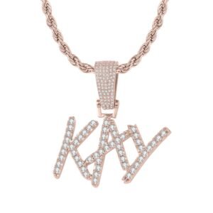 rose gold personalized hip hop iced out custom name necklace