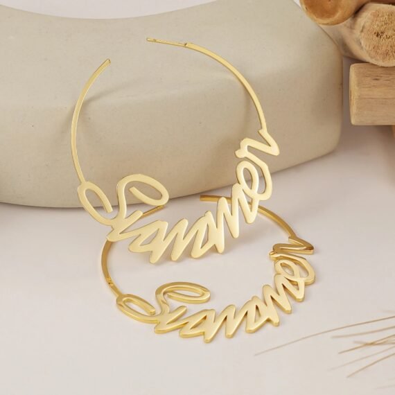 custom name hoop earrings