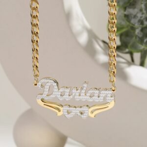 personalized custom hearts name pendant charm