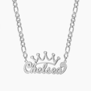 personalized customized name necklace for women sister daughter silver color