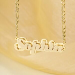 personalized double plate custom name necklace