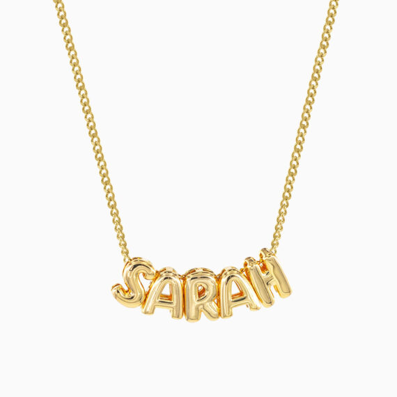 Bubble Letters Name Necklace