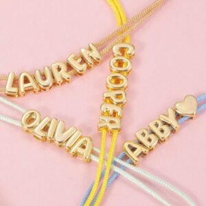Custom 3D Bubble Letters Bubble Name Bracelet Design for Women