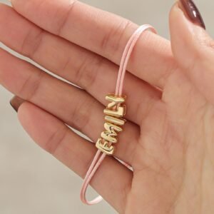 Bubble Letters Name Bracelet