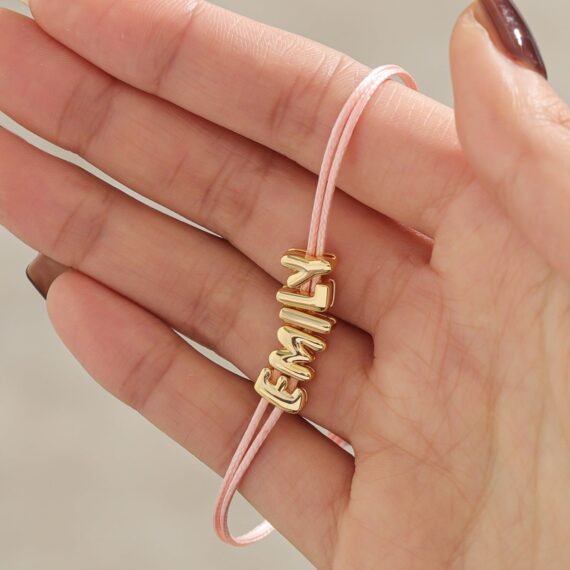 Bubble Letters Name Bracelet