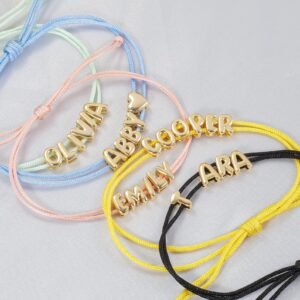Personalized Bubble Letters Name Bracelet Bubble Letter Name Bracelet