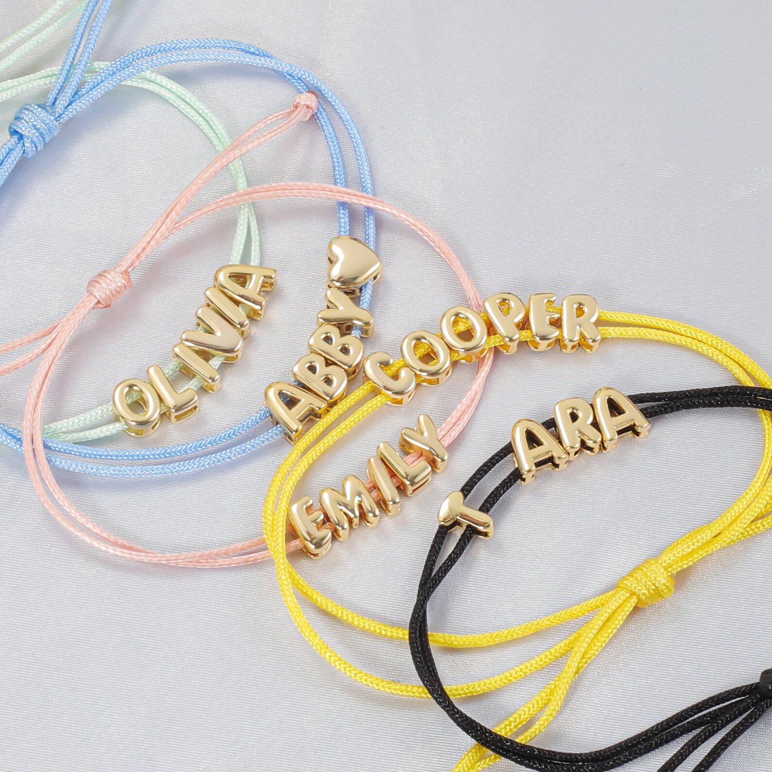 Personalized Bubble Letters Name Bracelet Bubble Letter Name Bracelet