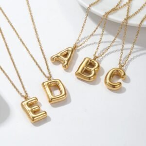 Personalized 3D Letter Necklace, Custom Bubble 3D Initial Charm, 3D Letter Necklace, Bubble Name Necklace, Personalized Jewelry, Gift For Her 2