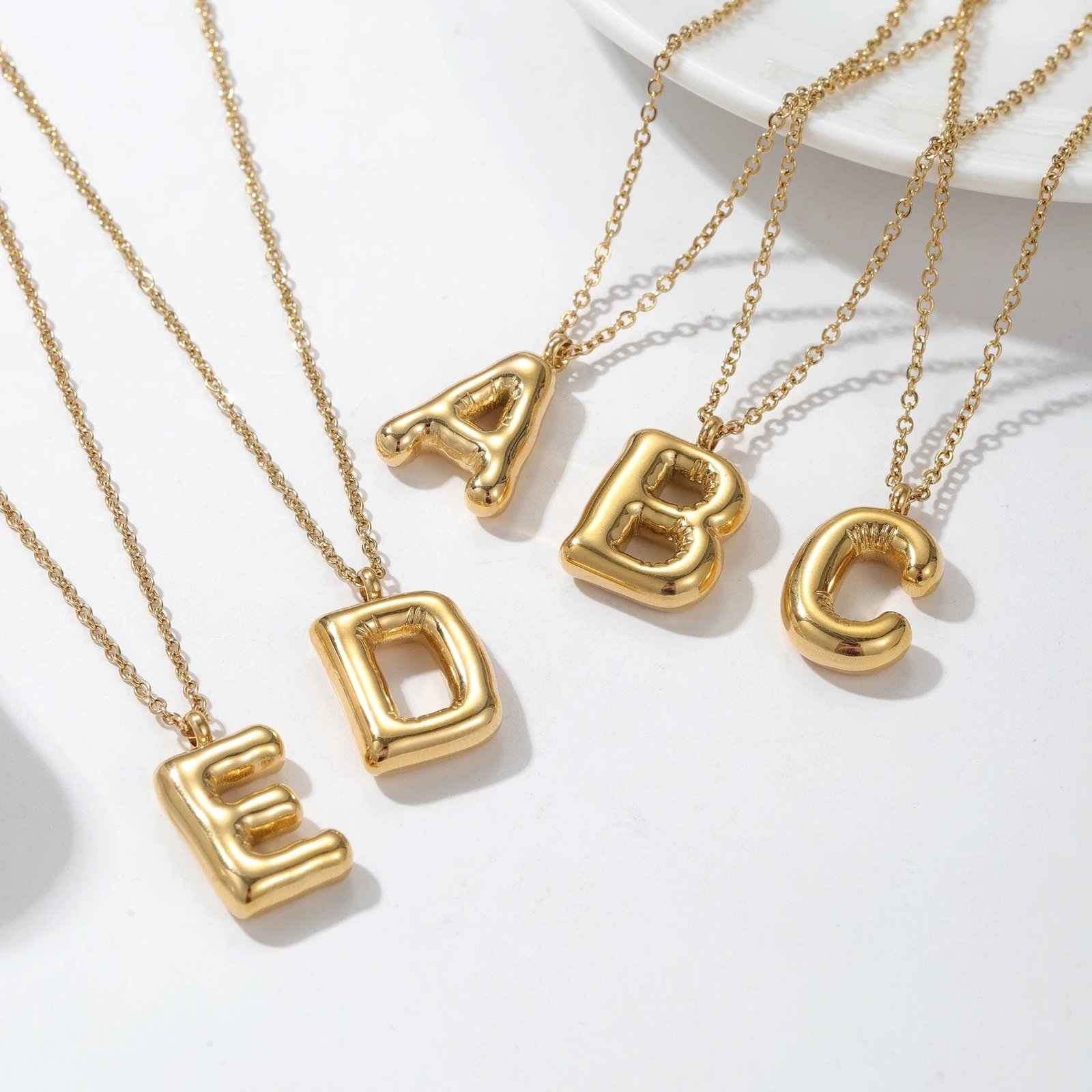Personalized 3D Letter Necklace, Custom Bubble 3D Initial Charm, 3D Letter Necklace, Bubble Name Necklace, Personalized Jewelry, Gift For Her 2