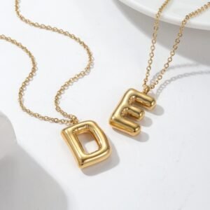 Personalized 3D Letter Necklace, Custom Bubble 3D Initial Charm, 3D Letter Necklace, Bubble Name Necklace, Personalized Jewelry, Gift For Her 3