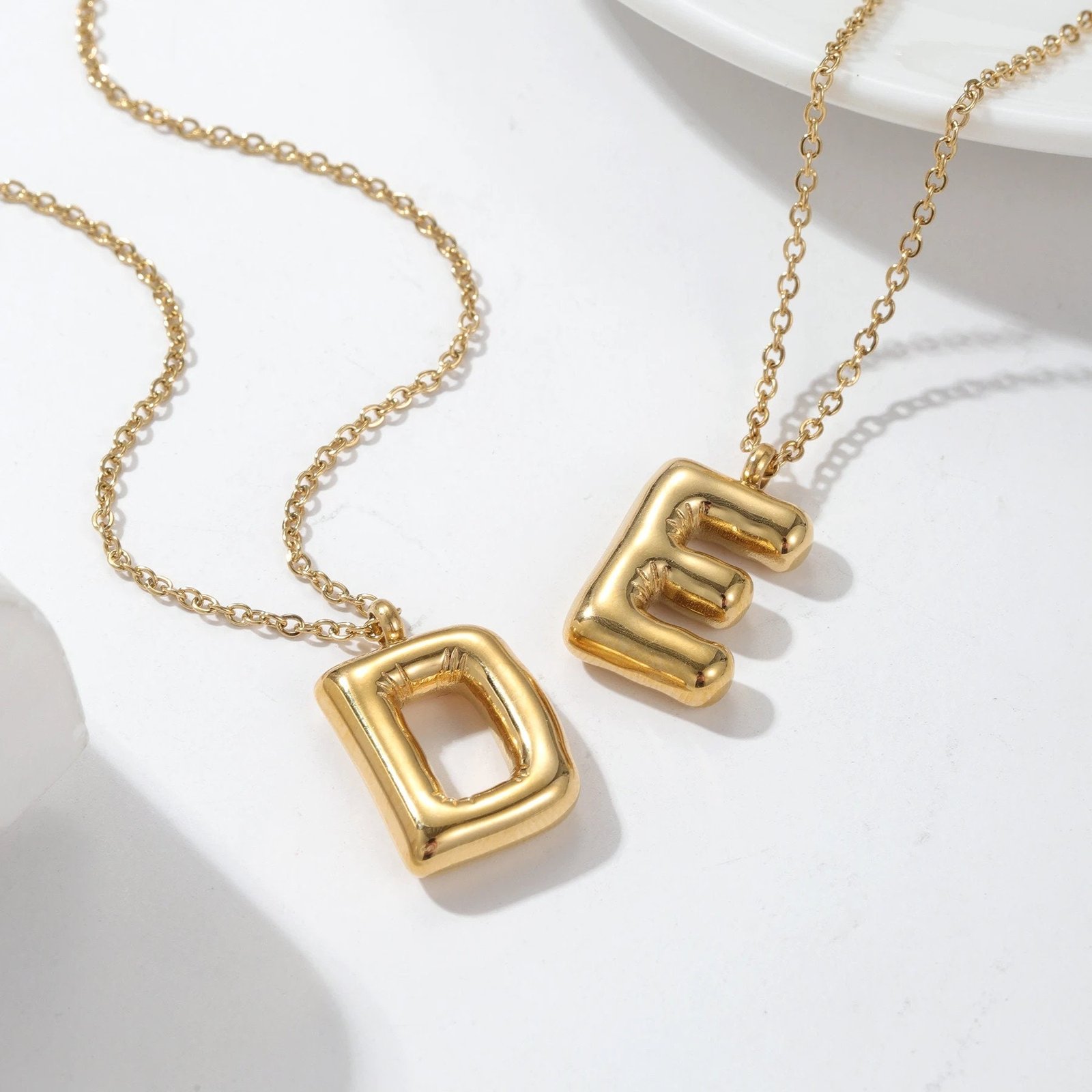 Personalized 3D Letter Necklace, Custom Bubble 3D Initial Charm, 3D Letter Necklace, Bubble Name Necklace, Personalized Jewelry, Gift For Her 3