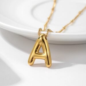 Personalized 3D Letter Necklace, Custom Bubble 3D Initial Charm, 3D Letter Necklace, Bubble Name Necklace, Personalized Jewelry, Gift For Her 8