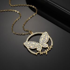 Personalized Butterfly Name Necklace by Beceff - Name Necklace with Butterfly - Customized Butterfly Name Necklace - Butterfly Jewelry Gift 4
