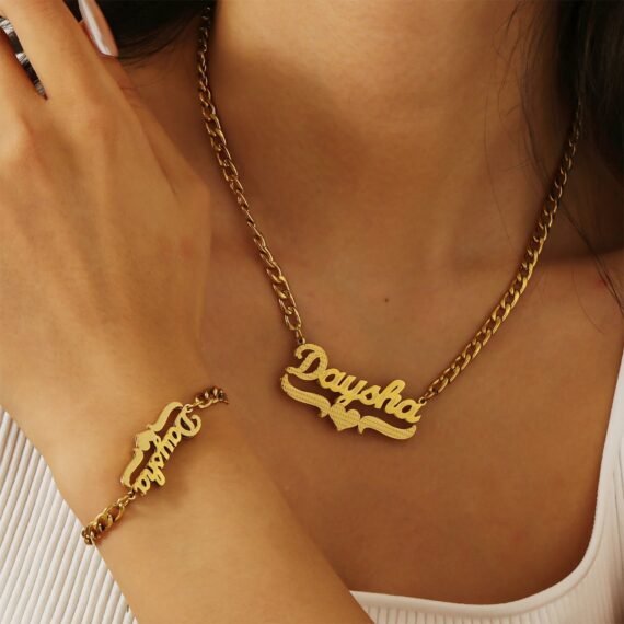 Textured Heart Name Necklace 1