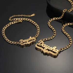 Textured Heart Name Necklace 2