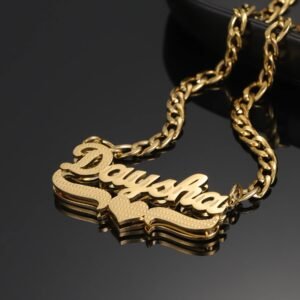 Textured Heart Name Necklace 5