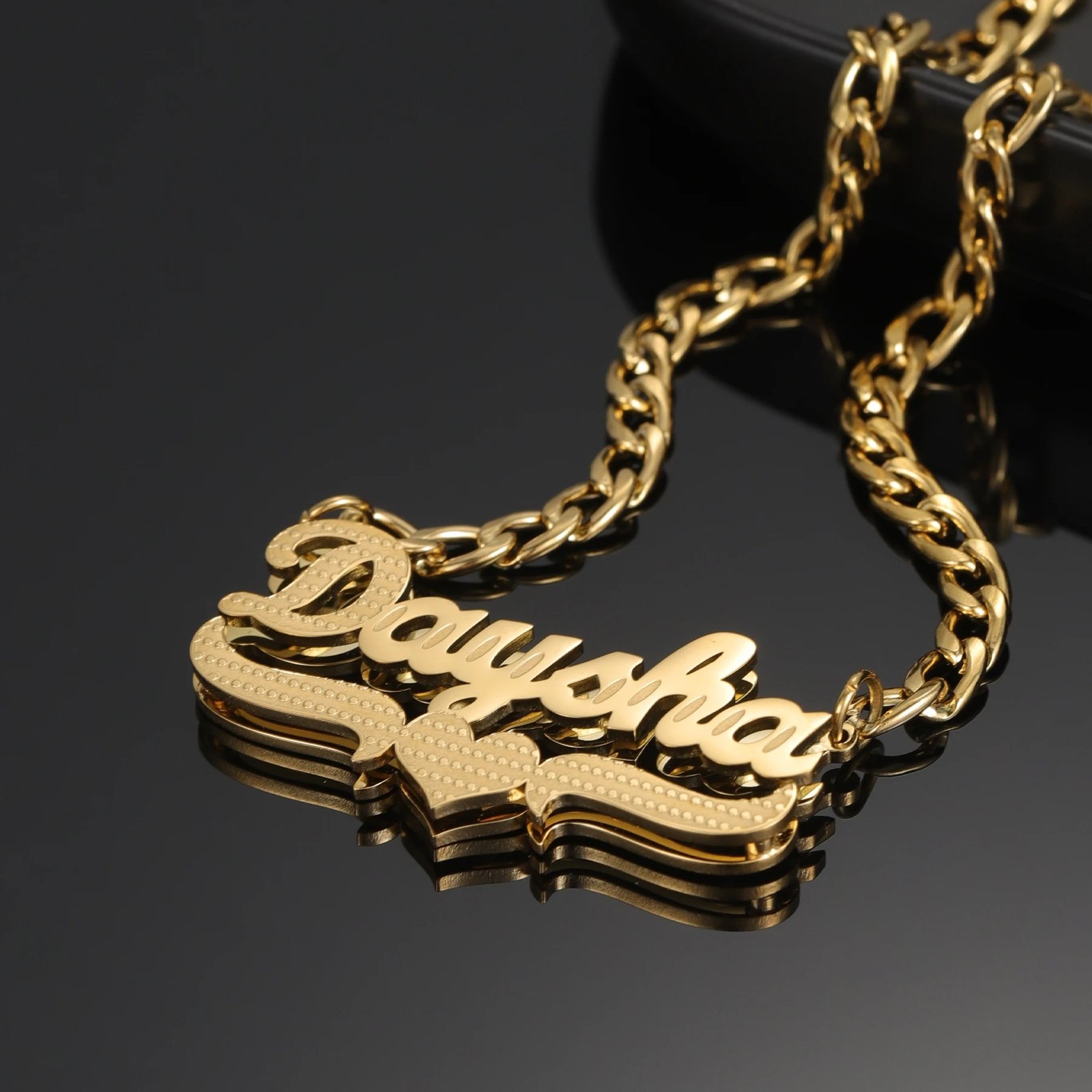 Textured Heart Name Necklace 5