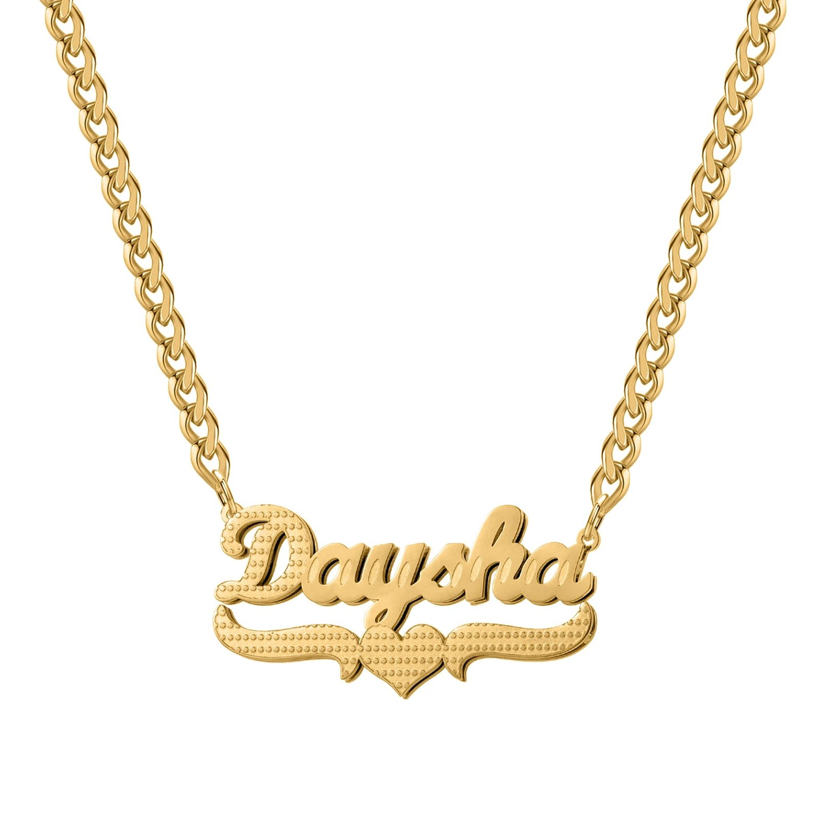 Textured Heart Name Necklace 6