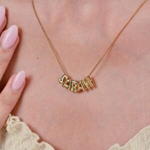 Bubble Letter Name Necklace 3