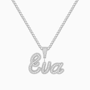 Personalized Bling Custom Name Necklace with a CZ Sparkling Stones Iced Out Fully Iced Shine Nameplate Custom Chain Pendant Necklace