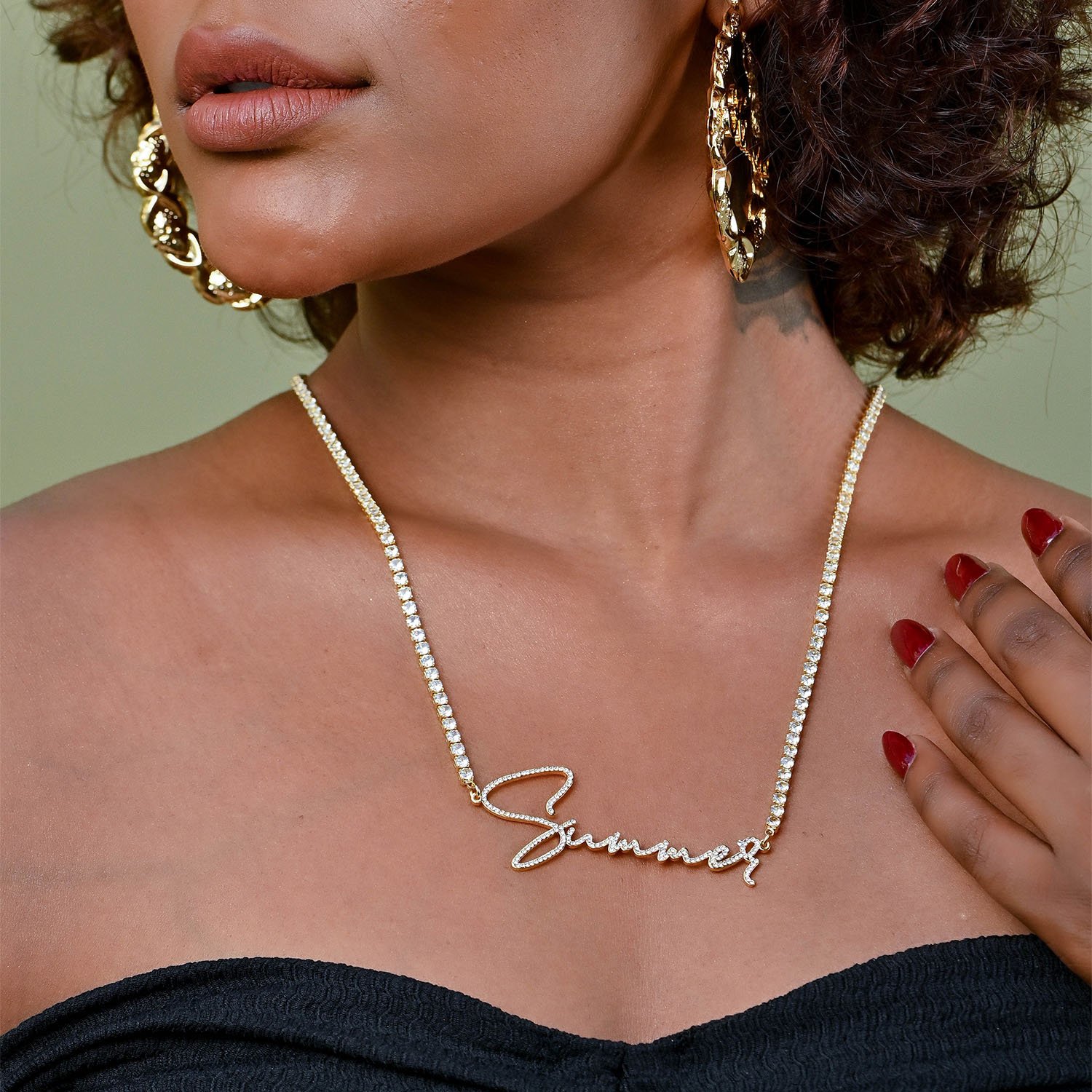 Iced Script Name Necklace - Image 6
