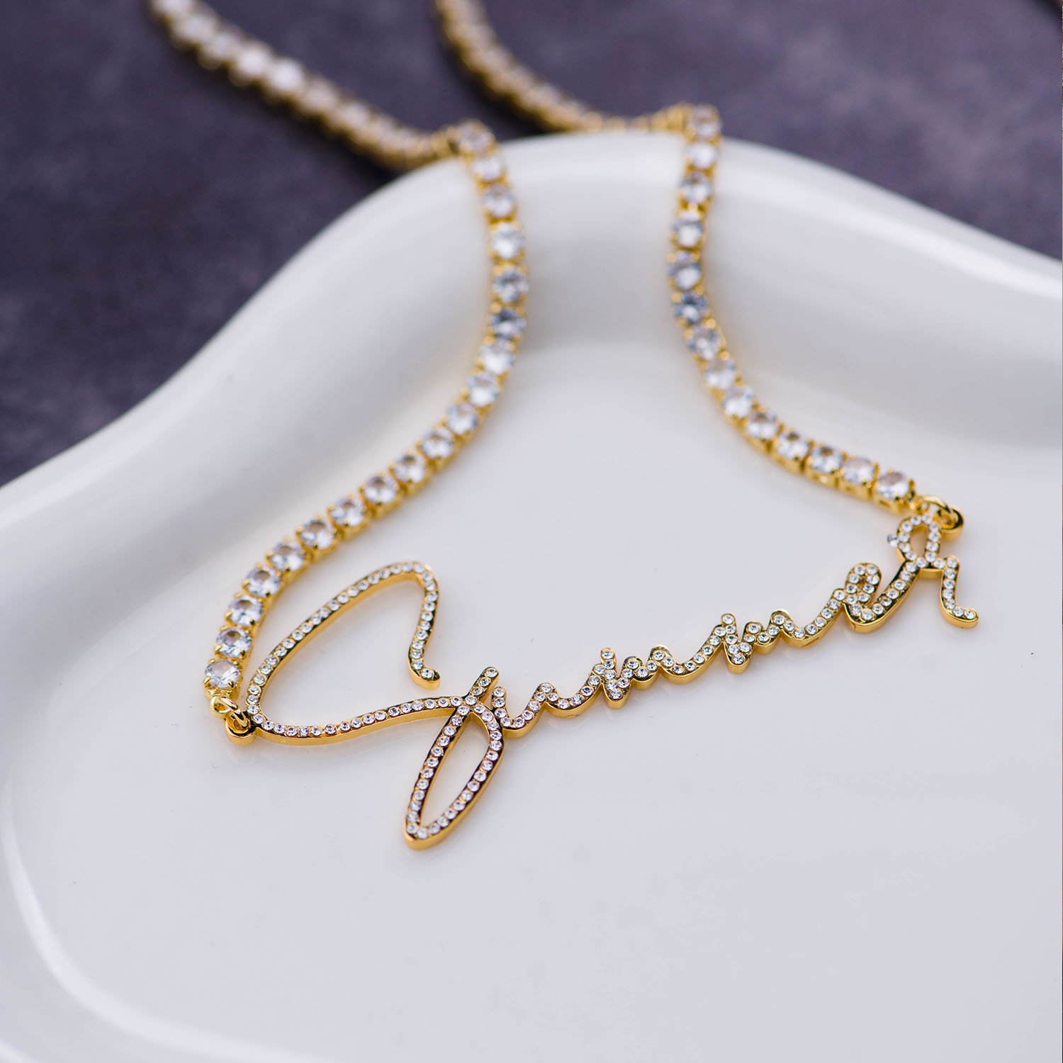 Iced Script Name Necklace - Image 4