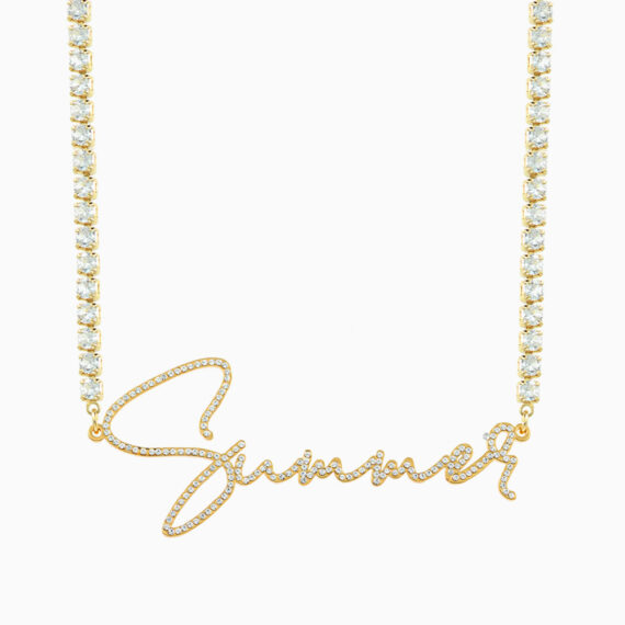 Iced Script Name Necklace