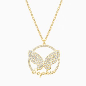 Sparkling Butterfly Name Necklace