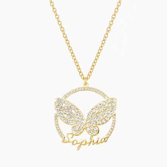 Sparkling Butterfly Name Necklace
