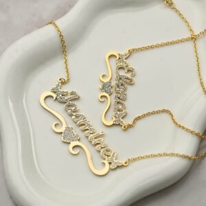 Sparkling Butterfly Heart Name Necklace with Custom Personalized Name for Women Birthday Gift 6