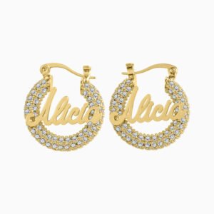 Dainty Bling Name Hoops