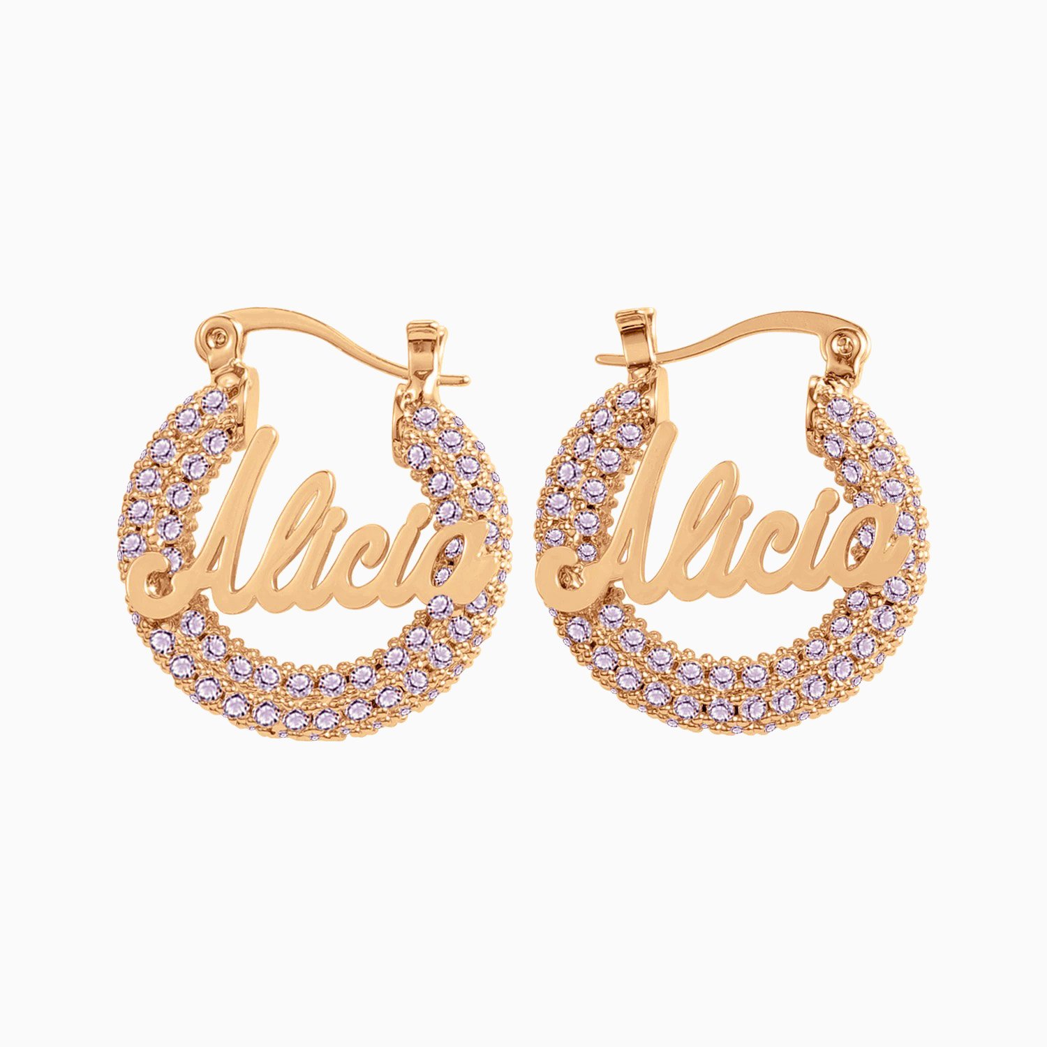 Dainty Bling Name Hoops - Image 12