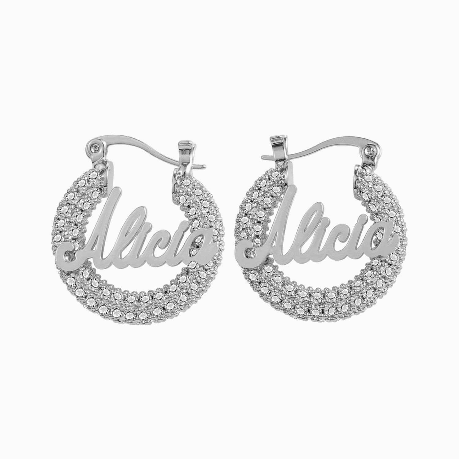 Dainty Bling Name Hoops - Image 11
