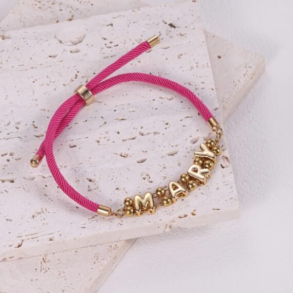 Custom bubble letters balloon letters personalized bracelet with multiple code colors