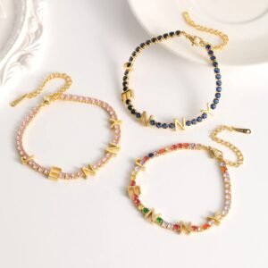 Custom jewelry gift gold bracelet with link chain