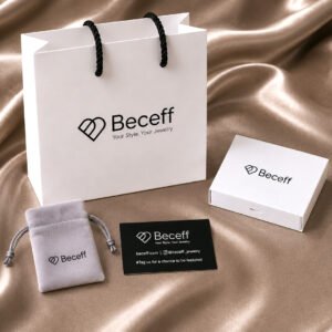Beceff jewelry gift ready luxury packaging with premium gift bag, jewelry box, velvet pouch and thank you card