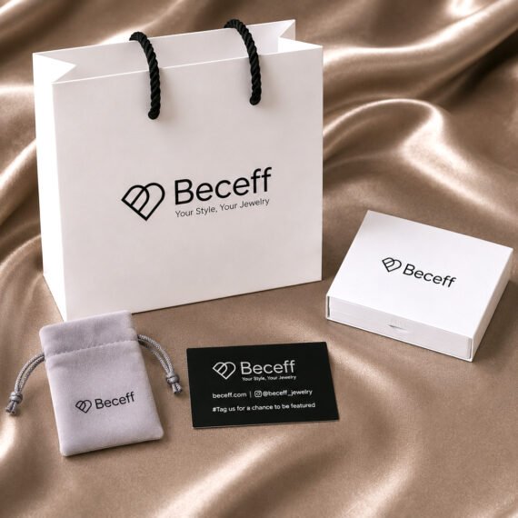 Beceff jewelry gift ready luxury packaging with premium gift bag, jewelry box, velvet pouch and thank you card